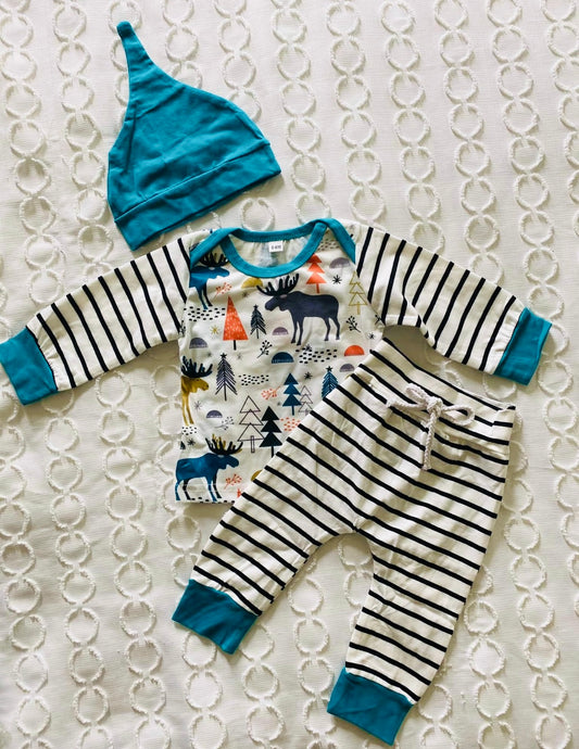 Deer 3pc Set 6/12M