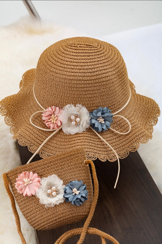 Blush Straw Hat & Purse