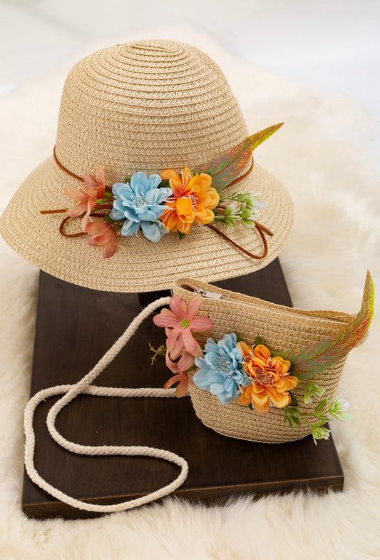 Ivory Straw Hat & Purse